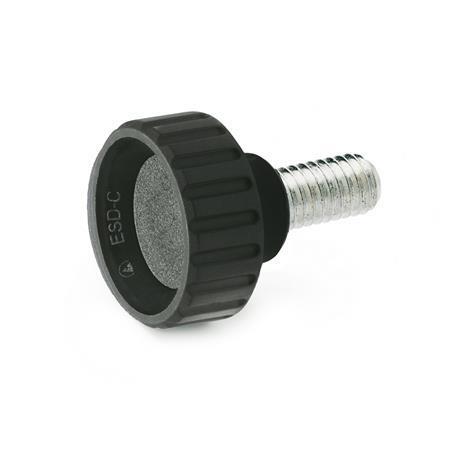 Otto Ganter Knurled Screw Antistatical Plastic ESD, GN 591